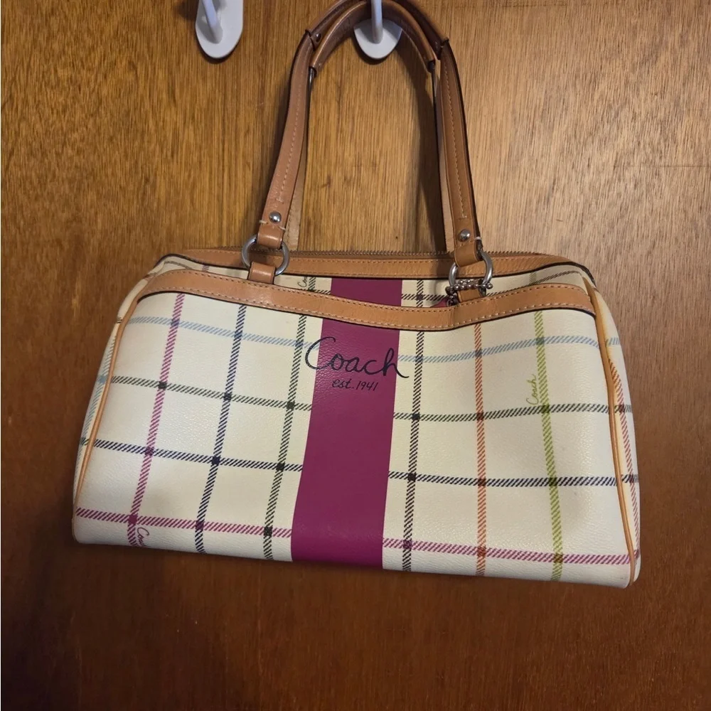 Coach Tattersall Plaid Satchel